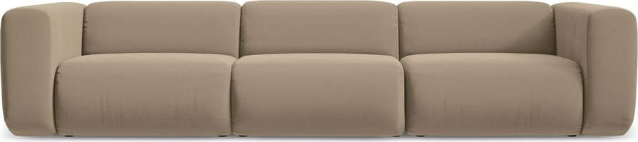 Béžová sametová pohovka 319 cm Ekahi – Makamii Makamii