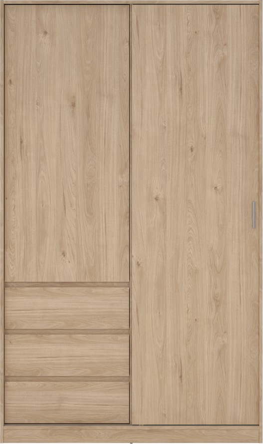 Šatní skříň v dekoru dubu s posuvnými dveřmi v přírodní barvě 119x200x60 cm Naia – Tvilum Tvilum