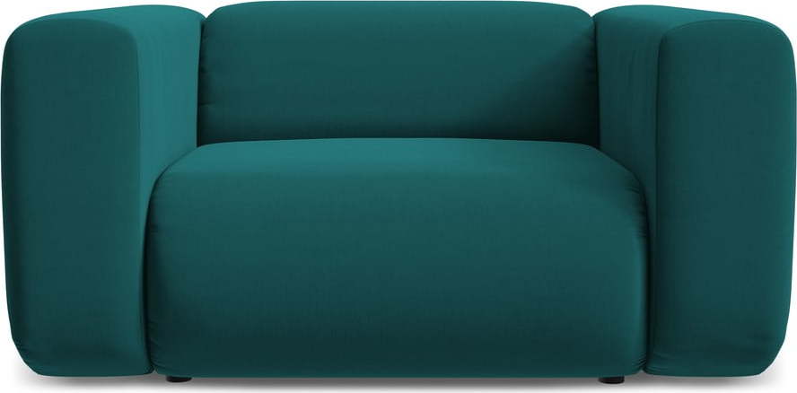 Tyrkysové sametové křeslo Ekahi – Makamii Makamii