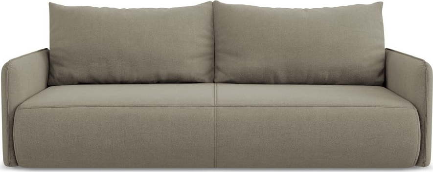 Béžová rozkládací/s úložným prostorem pohovka 216 cm Nanea – Makamii Makamii