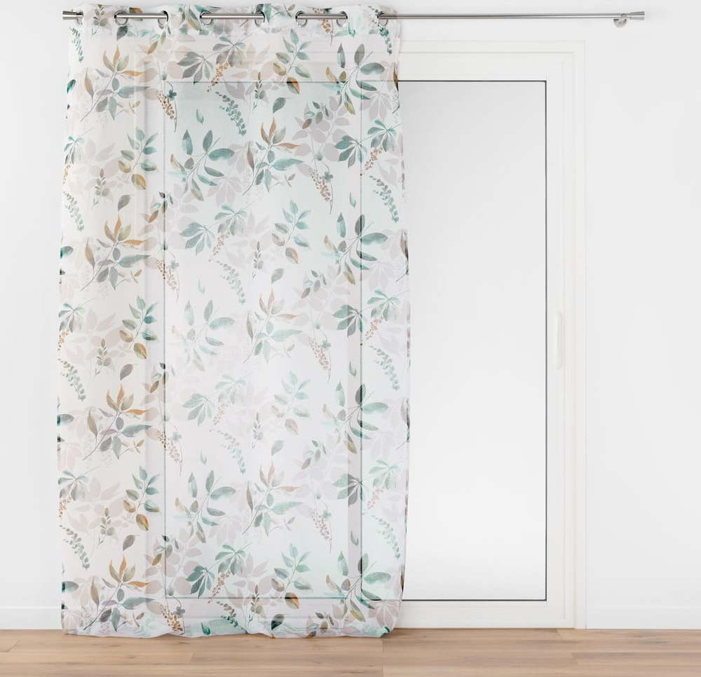 Bílo-zelená záclona 140x240 cm Dilaris – douceur d'intérieur Douceur d intérieur