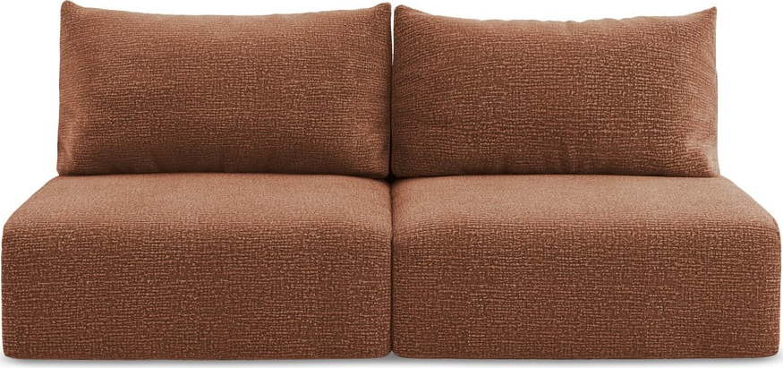 Rozkládací/s úložným prostorem pohovka v cihlové barvě 216 cm Kalena – Makamii Makamii