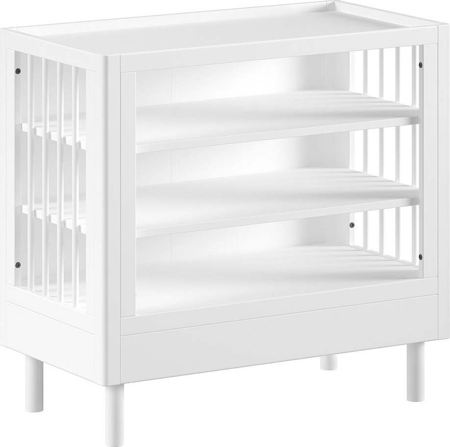 Bílá dětská komoda z bukového dřeva s přebalovacím pultem 100x95x55 cm Forrest – Vipack Vipack