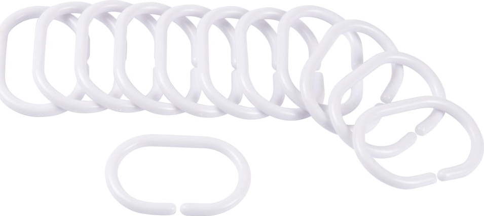 Bílé háčky ke sprchovému závěsu v sadě 12 ks 4 cm Vitamine – douceur d'intérieur Douceur d intérieur