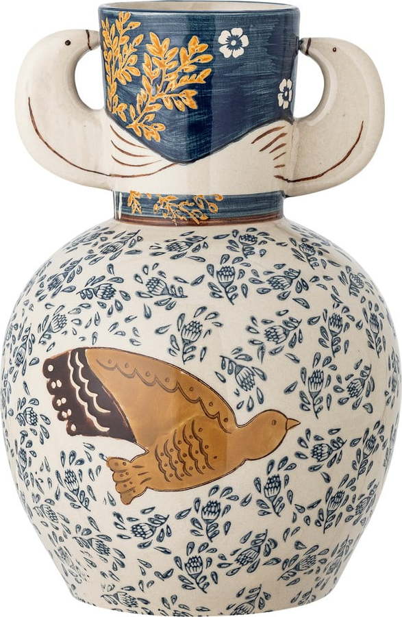 Ručně malovaná váza z kameniny (výška 23