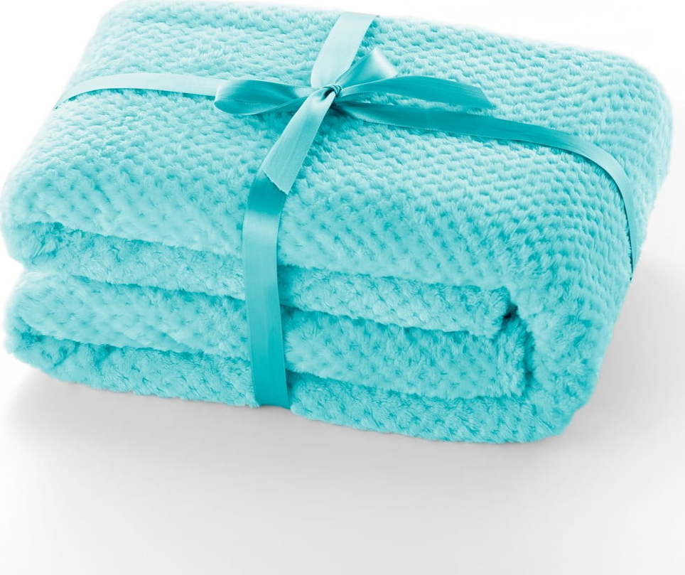 Tyrkysový přehoz z mikrovlákna DecoKing Henry