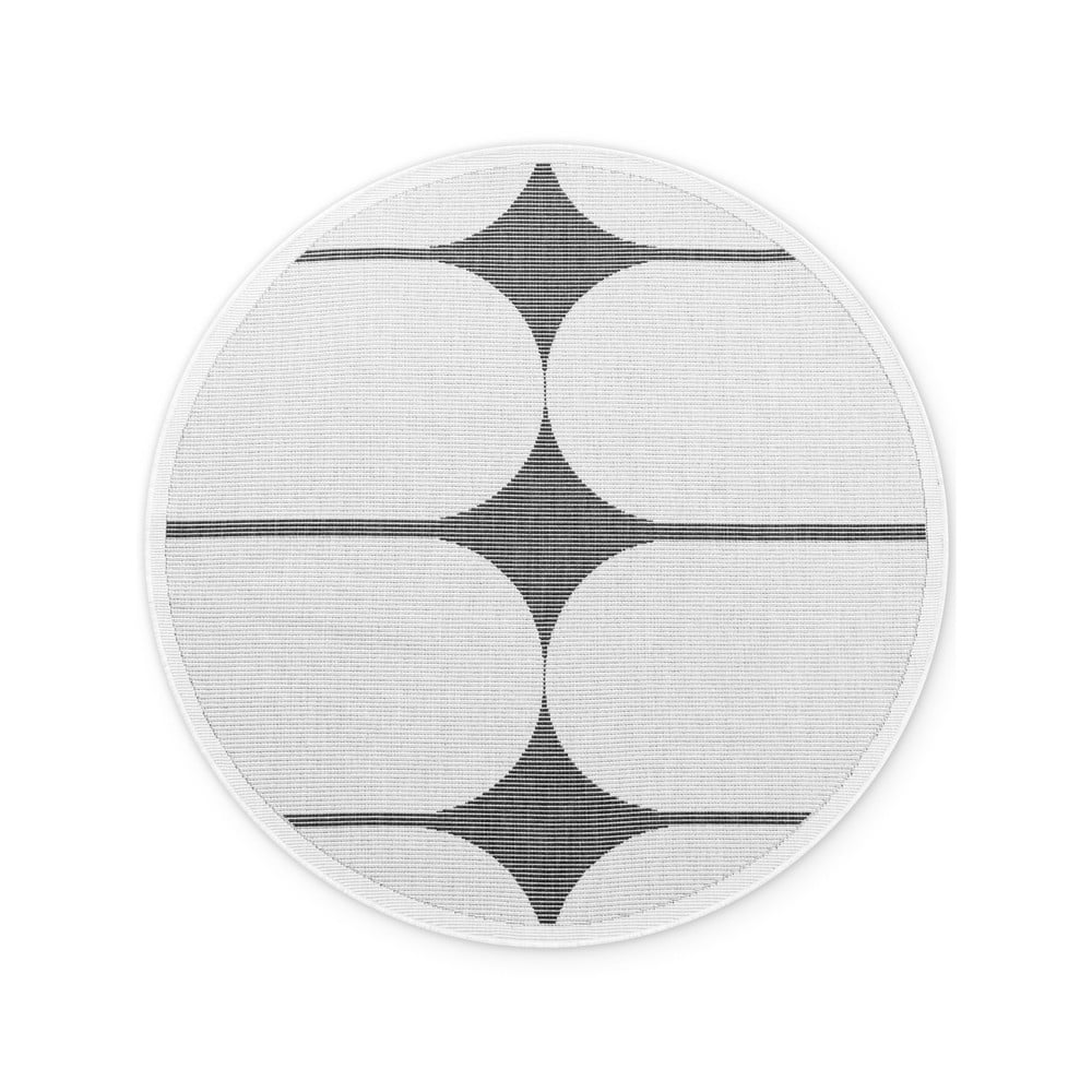 Černobílý kulatý vnitřní a venkovní koberec ø 160 cm Duet Bowen – NORTHRUGS NORTHRUGS