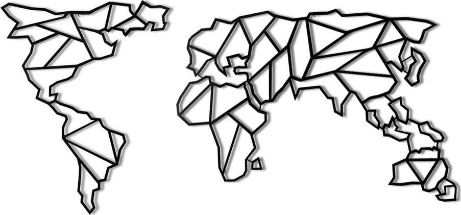 Nástěnná kovová dekorace Map