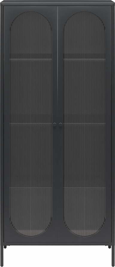 Černá kovová vitrína 80x186x40 cm Luna – Støraa Støraa