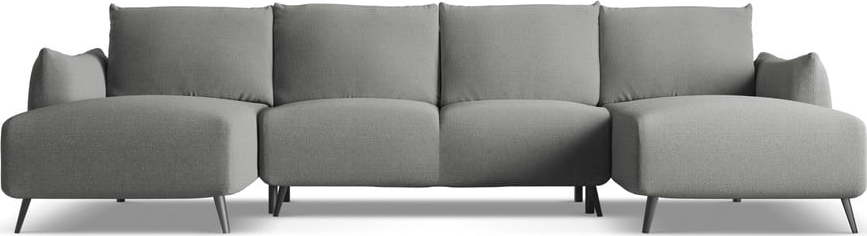 Světle šedá rohová pohovka Malie – Makamii Makamii