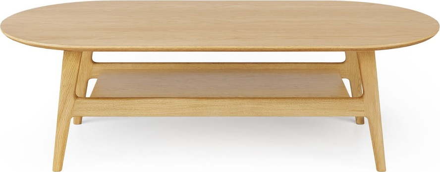 Konferenční stolek v dekoru dubu v přírodní barvě 60x130 cm Curved – Woodman Woodman