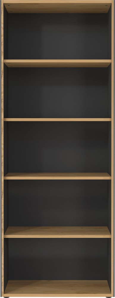 Knihovna v dekoru dubu v antracitovo-přírodní barvě 75x196x40 cm Podium – Germania Germania