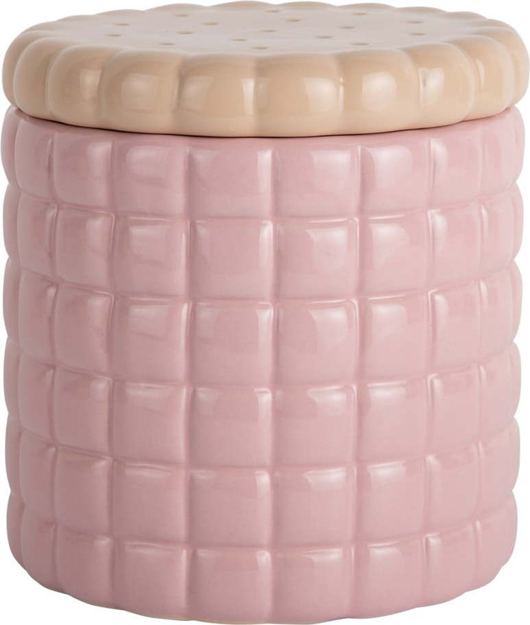 Světle růžový dekorativní keramický úložný box ø 14x15 cm Biscuit Box – PT LIVING PT LIVING