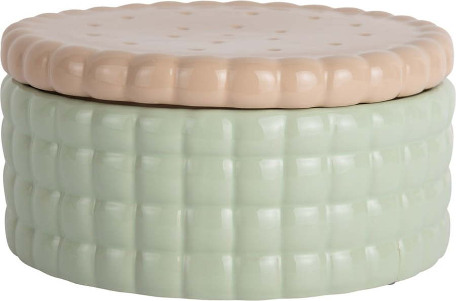 Světle zelený dekorativní keramický úložný box ø 20x10 cm Biscuit Box – PT LIVING PT LIVING