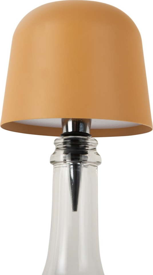 Okrově žlutá LED stolní lampa na lahev s kovovým stínidlem (výška 13 cm) Cone Hat LED – Leitmotiv Leitmotiv
