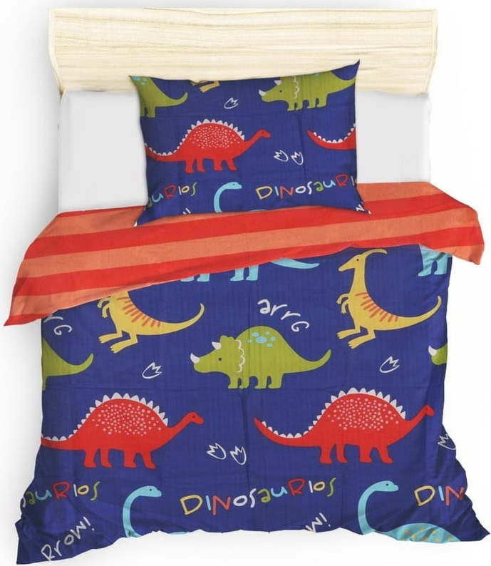 Modré dětské povlečení na jednolůžko 140x200 cm Dinazorus – Mijolnir Mijolnir