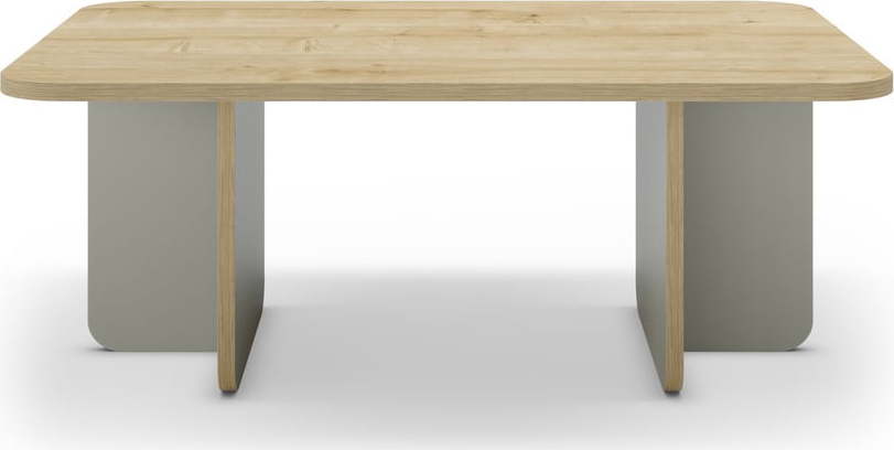 Konferenční stolek s deskou v dubovém dekoru ve světle zeleno-přírodní barvě 56x100 cm Hillary – Marckeric Marckeric