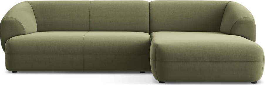 Zelená sametová rohová pohovka (pravý roh) Moana – Makamii Makamii