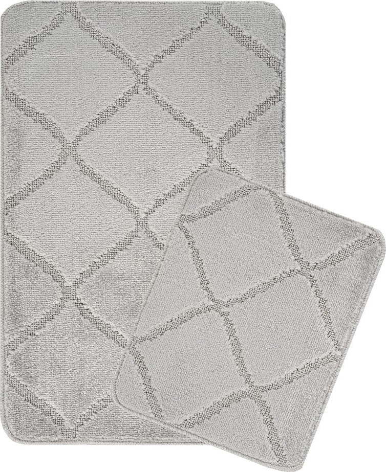 Světle šedé koupelnové předložky v sadě 2 ks 50x80 cm Cizgili – Foutastic Foutastic
