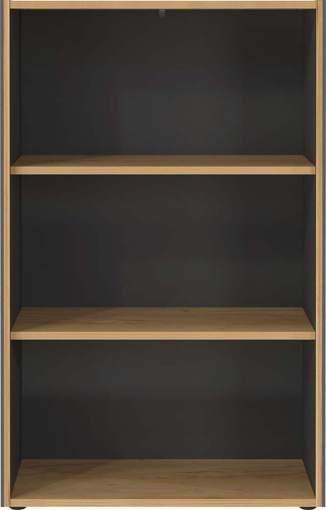 Knihovna v dekoru dubu v antracitovo-přírodní barvě 75x120x40 cm Podium – Germania Germania