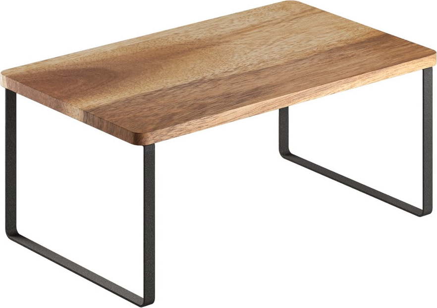 Dřevěná přídavná polička v matně černo-přírodní barvě 32x19 cm York – Metaltex Metaltex