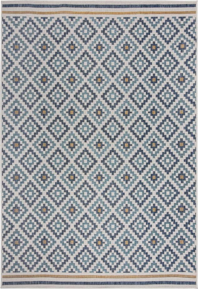 Žluto-modrý vnitřní a venkovní koberec 200x290 cm Zia Trellis – Flair Rugs Flair Rugs