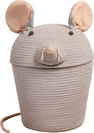 Šedý látkový dětský koš na hračky ø 25x30 cm Renata the Rat – Lorena Canals Lorena Canals