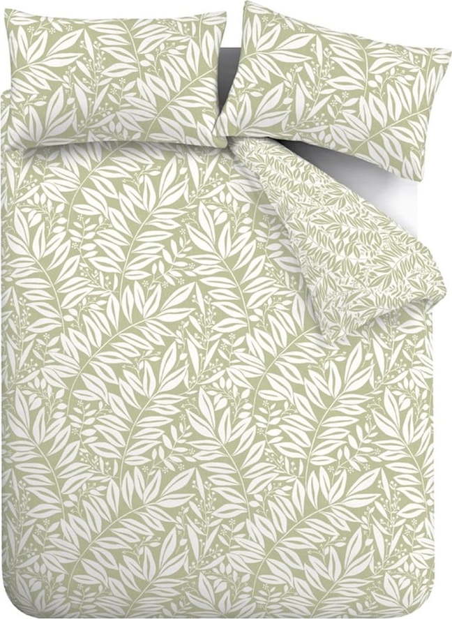 Zelené povlečení na dvoulůžko 200x200 cm Sorrel Leaves – Catherine Lansfield Catherine Lansfield