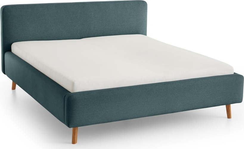 Modrošedá čalouněná jednolůžková postel bez roštu 120x200 cm Mattis – Meise Möbel Meise Möbel