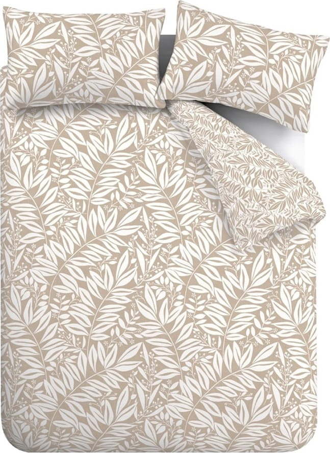 Světle hnědé povlečení na jednolůžko 135x200 cm Sorrel Leaves – Catherine Lansfield Catherine Lansfield