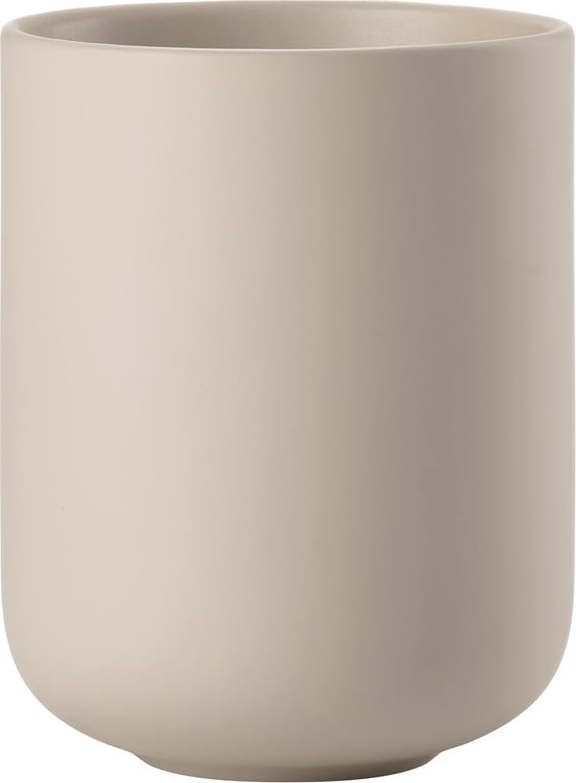 Béžový kameninový kelímek na zubní kartáčky Sensu – Zone Zone