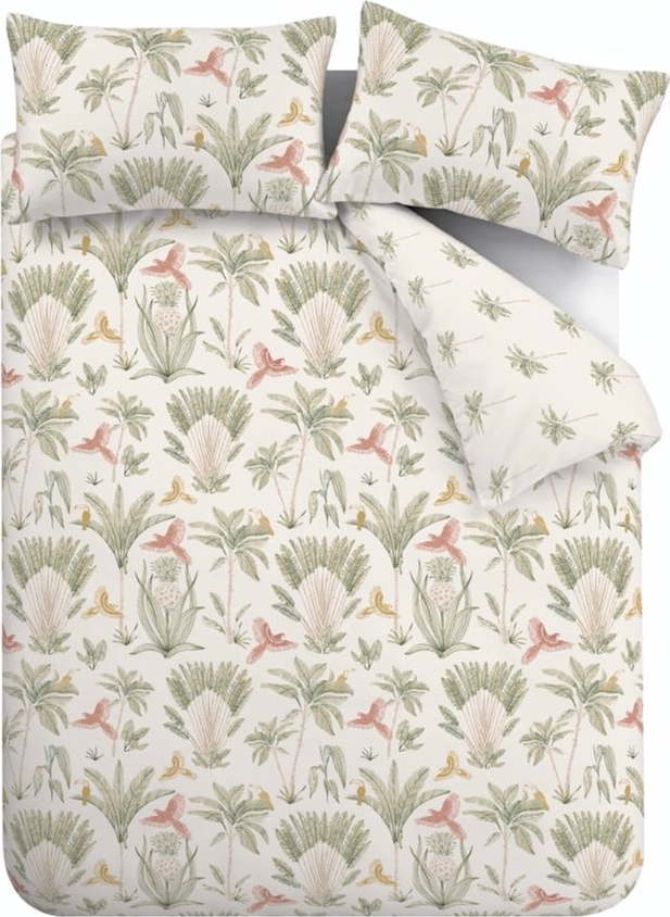Béžové prodloužené povlečení na dvoulůžko 230x220 cm Paradiso Palm – Catherine Lansfield Catherine Lansfield