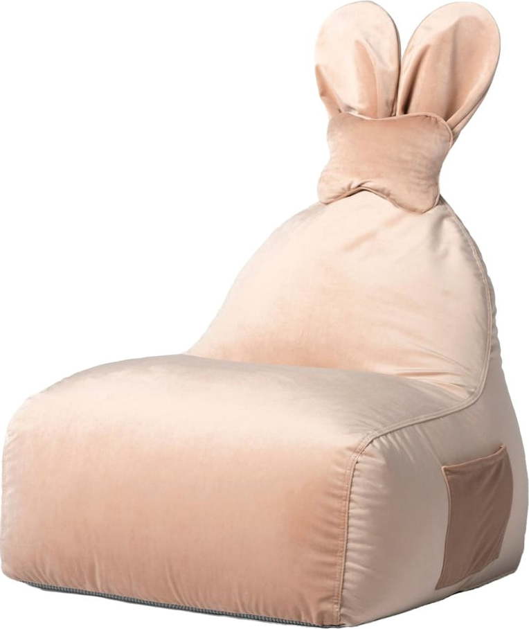 Světle růžový dětský sedací vak Funny Bunny – The Brooklyn Kids The Brooklyn Kids
