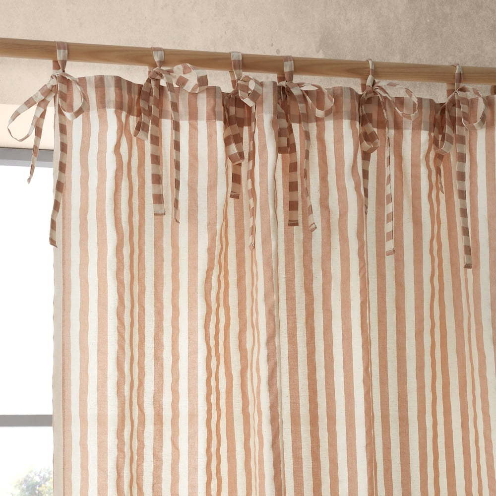 Záclona v terakotové barvě 140x229 cm Zanzibar Stripe – Pineapple Elephant Pineapple Elephant