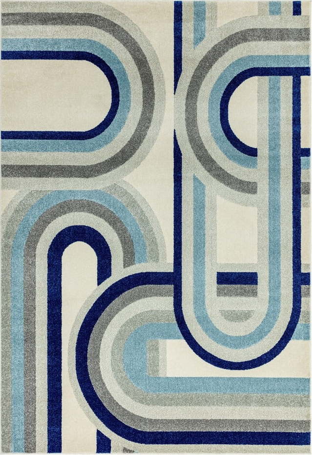 Šedo-modrý koberec 120x170 cm Nova Retro Blue – Asiatic Carpets Asiatic Carpets