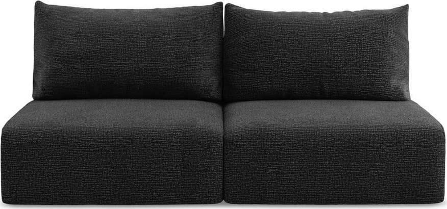 Černá rozkládací/s úložným prostorem pohovka 216 cm Kalena – Makamii Makamii