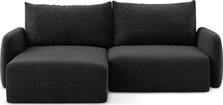 Černá rozkládací/s úložným prostorem rohová pohovka (levý roh) Kalena – Makamii Makamii