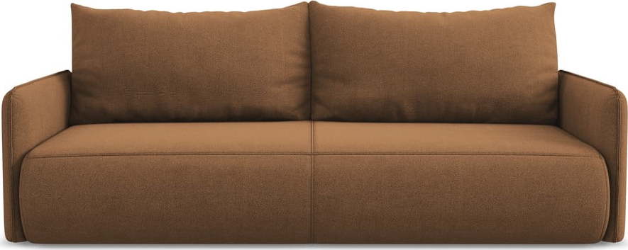 Oranžová rozkládací/s úložným prostorem pohovka 216 cm Nanea – Makamii Makamii