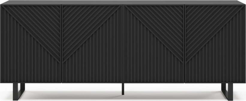 Černá komoda 201x80x40 cm Peta – Marckeric Marckeric