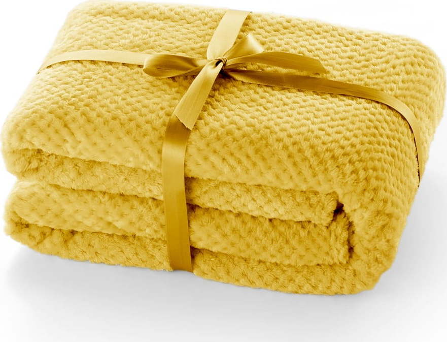 Hořčicově žlutá deka z mikrovlákna DecoKing Henry