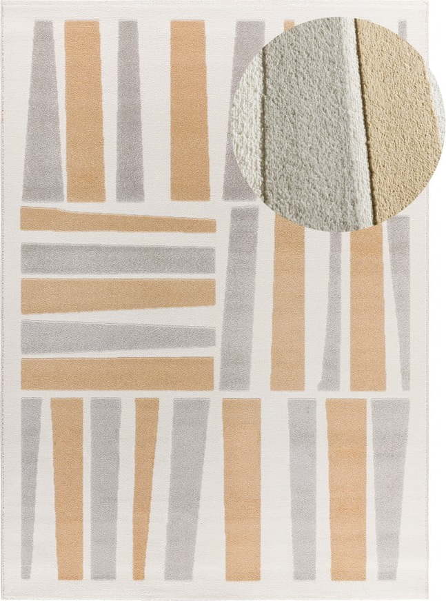 Koberec ve světle šedé a krémové barvě 133x190 cm Flora – Universal Universal