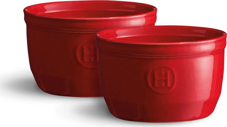Sada 2 červených keramických formiček ramequin Emile Henry N°10 EMILE_HENRY