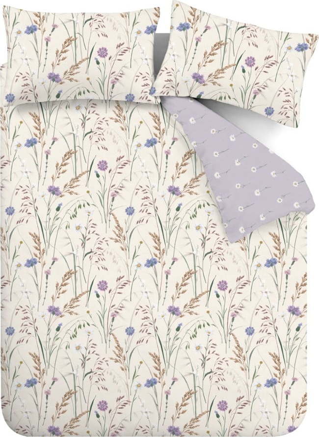 Povlečení na jednolůžko v levandulové a béžové barvě 135x200 cm Grasmere – Catherine Lansfield Catherine Lansfield