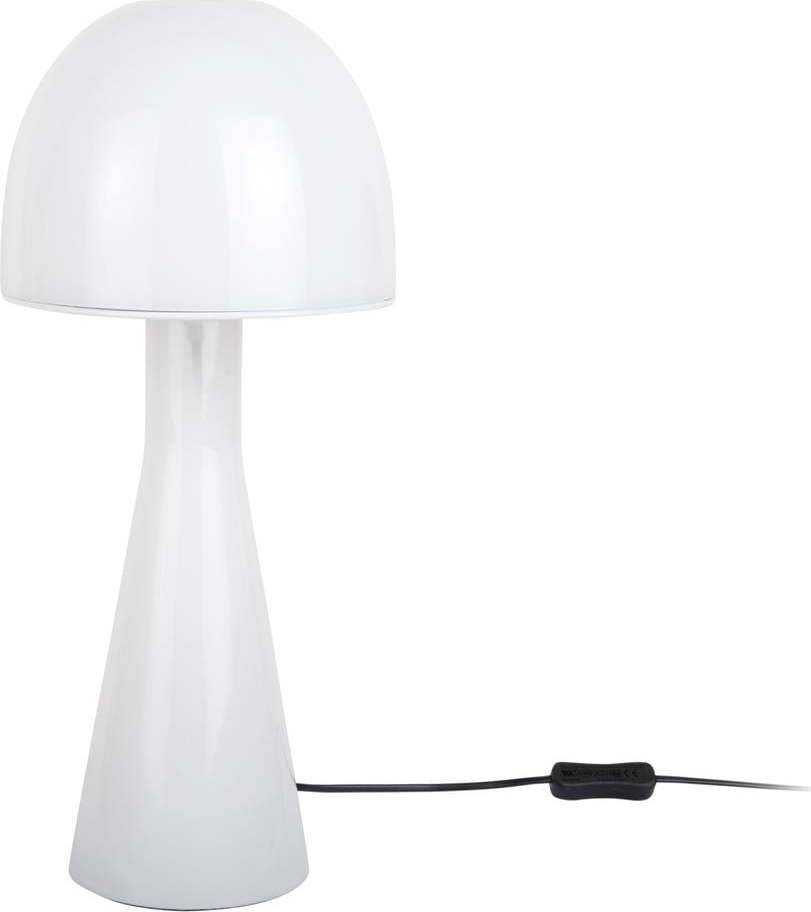 Bílá stolní lampa se skleněným stínidlem (výška 45 cm) Bombin – Leitmotiv Leitmotiv