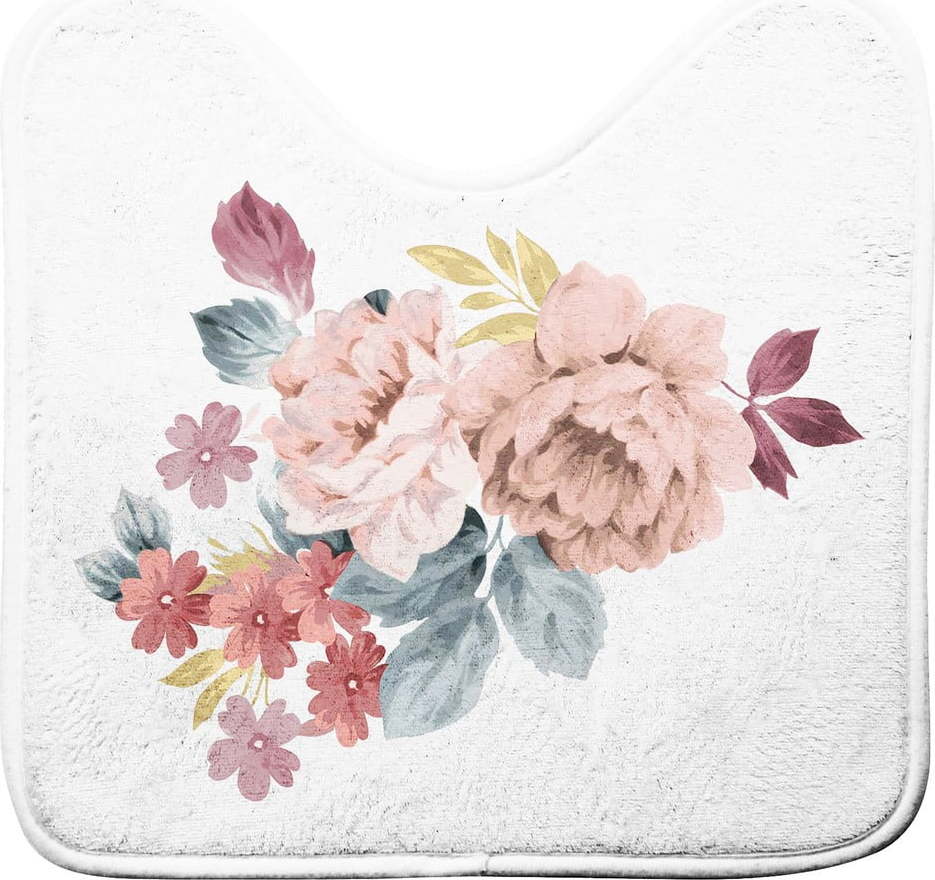 Bílá/růžová WC koupelnová předložka 45x45 cm Jayana – douceur d'intérieur Douceur d intérieur