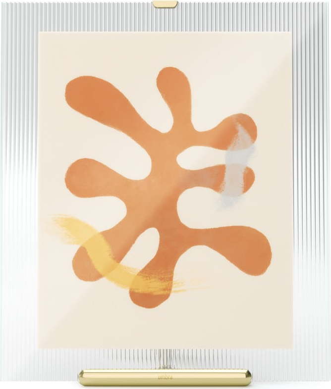 Skleněný stojací rámeček ve zlaté barvě 26x30