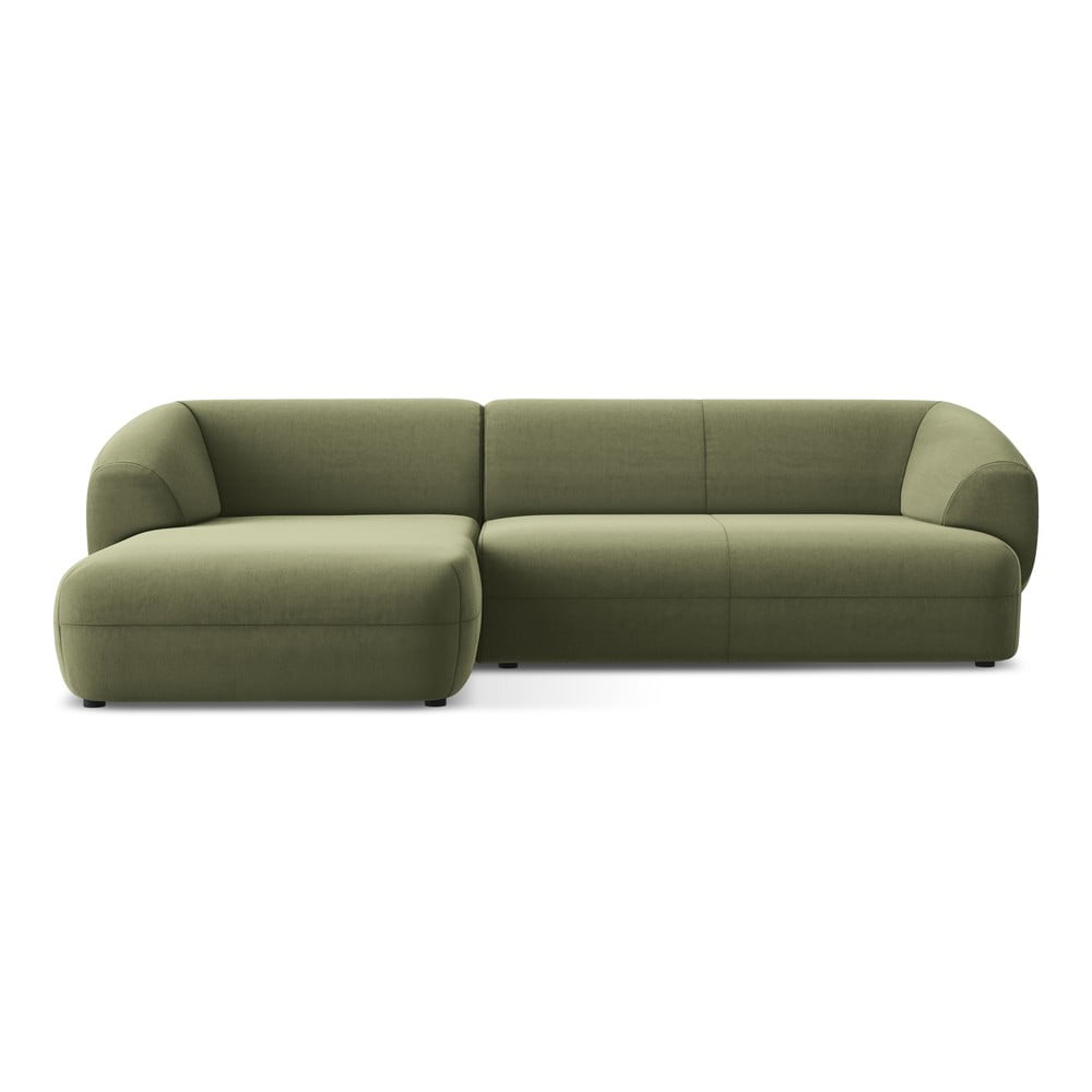 Zelená sametová rohová pohovka (levý roh) Moana – Makamii Makamii