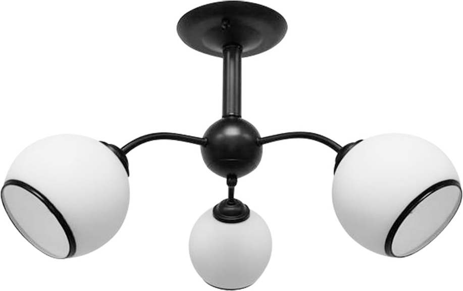 Černo-bílé stropní svítidlo se skleněným stínidlem 56x56 cm Marinen – Candellux Lighting Candellux Lighting