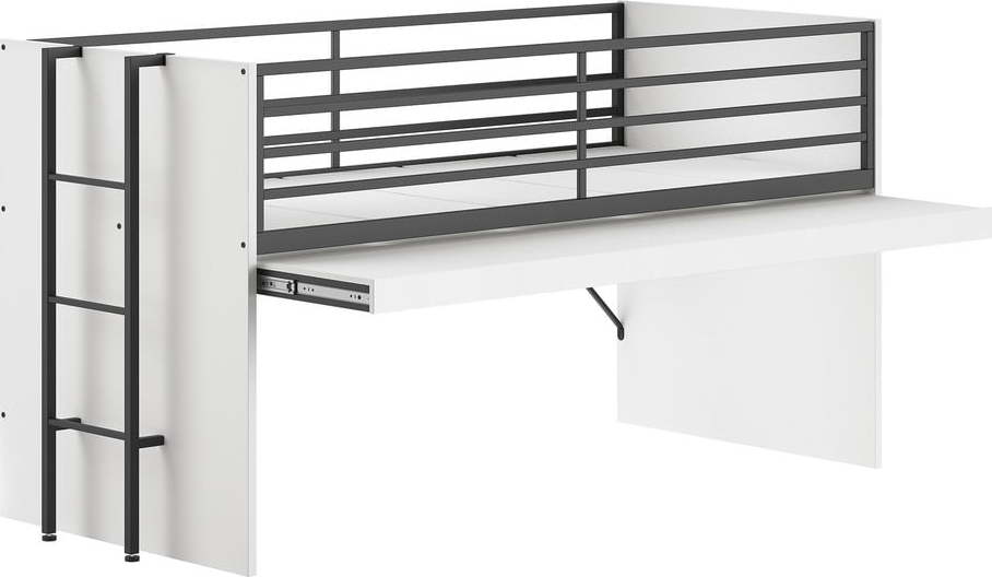 Bílá vyvýšená dětská postel s roštem 90x200 cm Sam – Vipack Vipack