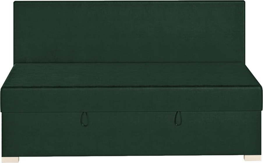 Tmavě zelená dětská postel s úložným prostorem s matrací 90x200 cm Cozi – Ghado Ghado